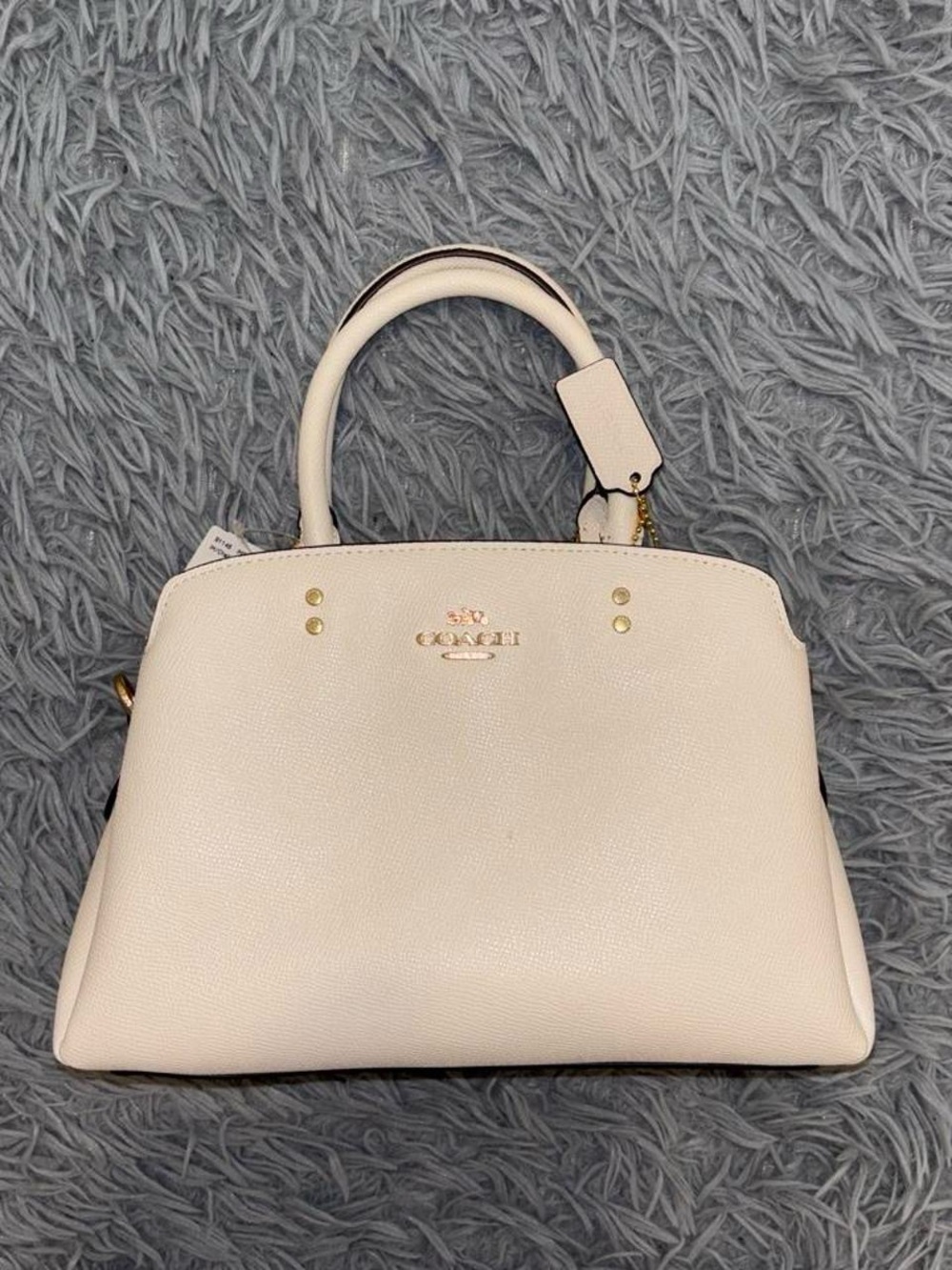 NEW Coach Mini Lillie Carryall Handbag Leather In Chalk Crossbody Strap Classy